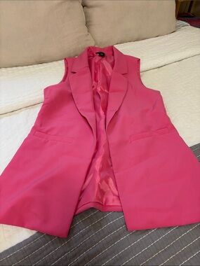 Sincerely Jules Hot Pink Sleeveless Blazer Vest